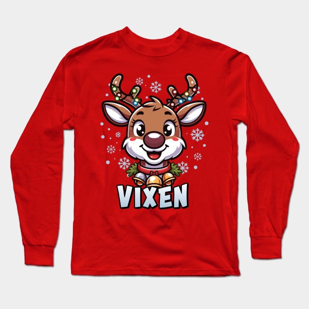 Santa’s Reindeer Vixen Xmas Group Costume Long Sleeve T-Shirt by Graphic Duster
